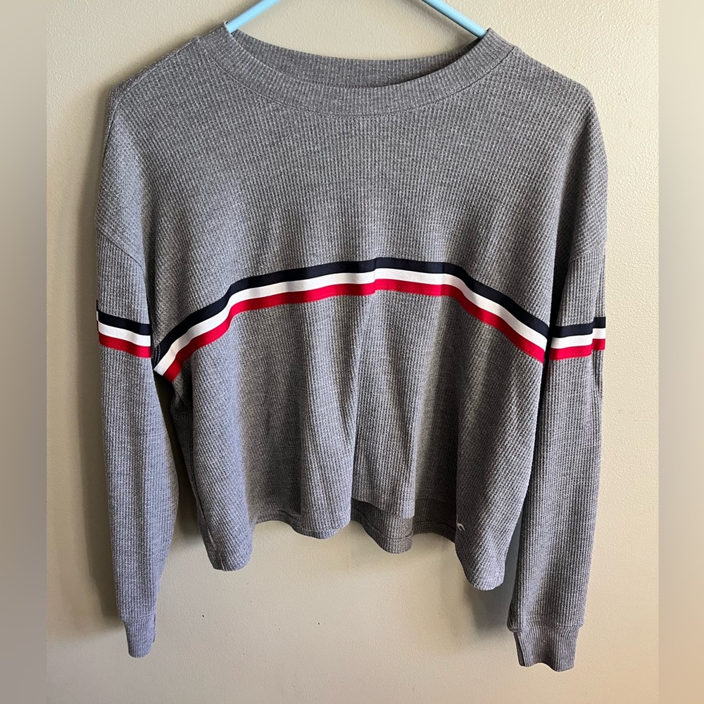 Hollister Grey Long-Sleeve Boyfriend Tee